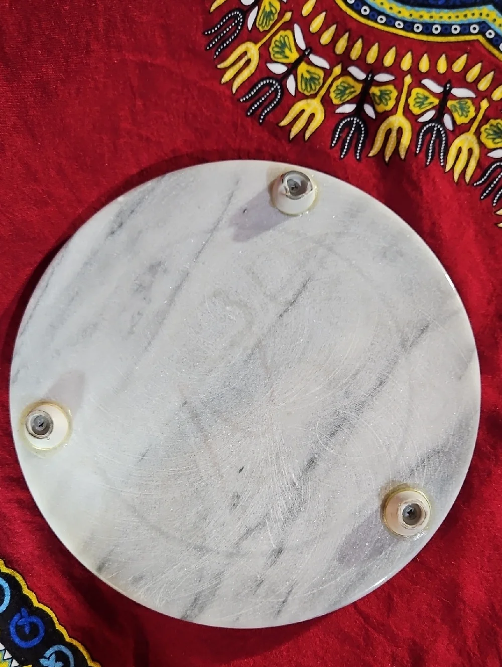 White & Gray Vintage Marble & Glass Dome Cloche For Cheeses, Crackers, Fruit